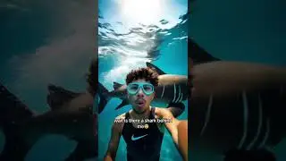 Glam AI App really made a shark appear behind me😓! #glamapp #glamai #shark