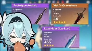 Genshin Impact Tuna Claymore R4 damage comparison updated