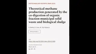 Theoretical methane production generated by the co-digestion of organic fraction muni... | RTCL.TV