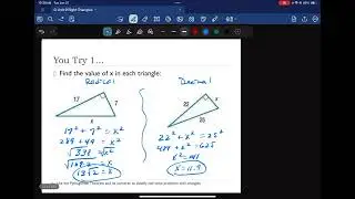 G Lesson 9.3 Pythagorean Theorem and Its Converse