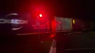 TasRail freight train #535 passing through Devonport 14 September 2023 at 9:31 PM