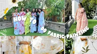 Fabric painting under 500/- | Fabric painting kaise karen  #fabricpainting #handpaintedsaree #saree