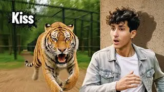 How much money would you take to kiss a lion?😱🐯￼