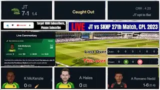 JT vs SKNP 27th Match, CPL 2023 - Live Score, Providence Stadium, Guyana West Indies