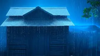 Heavy Violent Rain Sounds 🌧️ Tin Roof ASMR | No Ads | Insomnia & Anxiety Relief