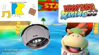 A roomba comes in to ruin Junior's flow-Bowser Jr Plays Some Diddy Kong Racing DS Part 4