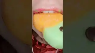 ASMR Satisfying Eating A Rowntrees Fruit Stack 🍓🥭🍏