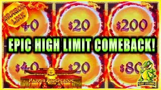 EPIC COMEBACK SESSION! SUPER FUN! Happy and Prosperous Dragon Link HIGH LIMIT $2 DENOM!
