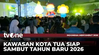 Kerlap kerlip Cahaya dan Hiburan Musik Ramaikan Perayaan Tahun Baru 2026 di Kota Tua