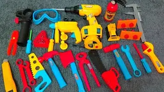 11 Minutes Satisfying with Unboxing Electric screwdriver Playset, Yellow work tools | Toy Review