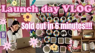 Sold out in 6 minutes!!! ✿ Small Business Launch Day Vlog + Packing Orders  ✿