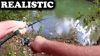 Realistic Fishing for Bass and Panfish in a Creek - Fall Creek Fishing
