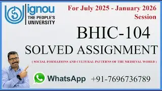 IGNOU BHIC-104 Solved Assignment 2025&ndash;26