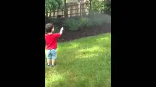 Liam & the sprinkler 5-27-13