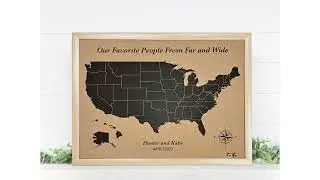 Wedding Guest Book Alternative - Personalized USA Cork Map, Display Board for Guests