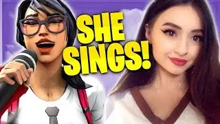 Adorable Girl SINGING on Fortnite Random Duos