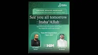 Sacred Spaces WebinarDate: Tuesday, 9 SepTime: 7&ndash;8pm AESTRegister: isra.org.au/events/sacred-spaces/