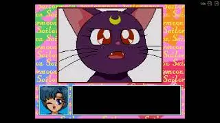 Play PC Engine CD Bishoujo Senshi Sailor Moon English translation Sailor Mercury cutscenes quiz more