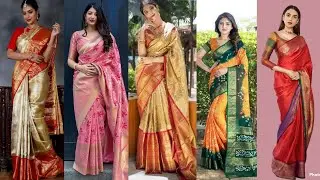 Big Border blouse patterns ideas | Plain saree border designs |Thick Border silk saree collection