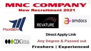 Latest jobs in 4 mnc campanies 2021 /freshers /any Graduates can apply /mnc jobs /private jobs