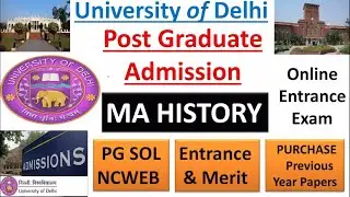 DU MA History || Delhi University Post Graduate PG Admission MA History SOL NCWEB || Previous Paper