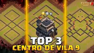 TOP 3 MELHORES LAYOUTS CV9/TH9 WAR/GUERRA de 2025! (Agosto) |🔥 Com Link | Clash of Clans