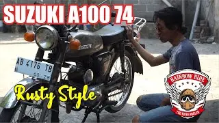 MOTOR KLASIK Rusty Style UPGRADE 110CC | REVIEW SUZUKI A100 A4 TAHUN 74 #motortua #motorklasik