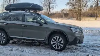 Subaru Outback BS + THULE  Force 3 XL roof-mounted cargo box.