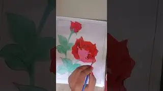 Realistic rose drawing with simple coloring technique#art lovers #@ArtistShikhaSharma 