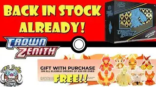 Crown Zenith is Back in Stock ALREADY! Free Sitting Cutie! Elite Trainer Box Plus (Pokemon TCG News)