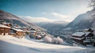 27【4K】 Winter Wonderland, Stock Footage, Screensaver, Snow Falling Animation Background Loop Video
