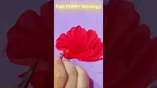 Fast Poppy Flower Painting in 25 Seconds 🌺 | Speed Painting #art #shortsfeed#shortvideo#shorts