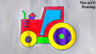 how to draw tractor step by step || for kids || easy drawing.