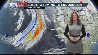 Slight warming to end January, mild Monday