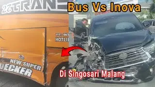 Insident Bus 27 Trans Vs Inova Di Singosari Malang dan Bus Runway Di karangpandan Karanganyar