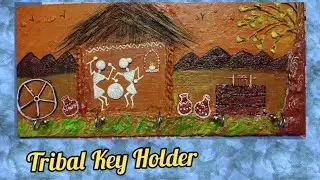 DIY Key holder at home l Key Organizer l 3D Tribal Mural key holder l