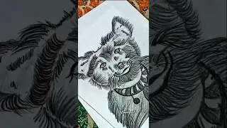 Realistic Dog Drawing 😍, #shorts #shortvideo #shortsfeed #viralshorts #viralvideo #trending #youtube