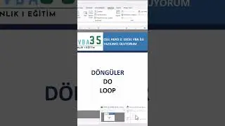 EXCEL VBA D&Ouml;NG&Uuml;LER-DO LOOP #excelvba #vbatutorial #vbadersleri #vbaexcel #excelvbadonguler #excelpro