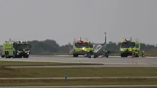 Cessna 310 Emergency Landing at Ottawa YOW  - Nose Gear Not Fully Deployed Landing #news (C-FIML)