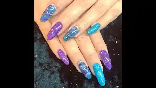 Marble Shellac, Glitter and Crystals - Nail Artist Tutorials #15