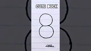 Draw cute duck 🐤 (baby duck) by number 8 easily. #drawing #art