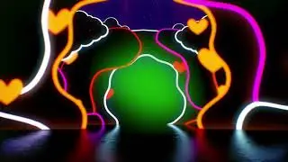 Neon Lights Tunnel Wedding Frame Green Screen Video