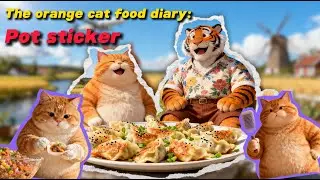 Orange Cat Food tutorial 02 | Pot sticker#cat #cute  #food #cooking #delicious #foodtutorial
