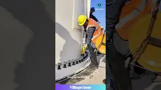 That GIANT Yellow Wrench is an Absolute UNIT! 😂 Tightening Bolts on a Wind Turbine Looks INTENSE!