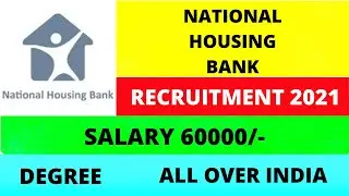 NHB Recruitment 2021 | Salary ₹60,000 | Permanent Job | Freshers Eligible | Jobs 2021|Naukri 2021