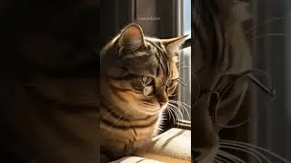 This cat is reading with great focus.#aigenerated