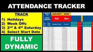 Corporate Attendance Sheet in Excel 2026 / Excel