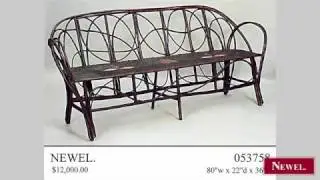 Antique Continental Rustic bent willow settee with hoop