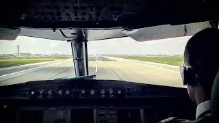 COCKPIT View - Air France A318-100 [F-GUGD] Cloud Cutting Takeoff from Paris CDG