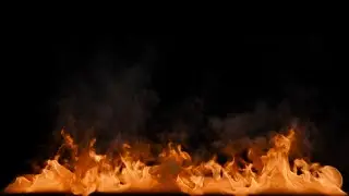 Realistic Fire Flames Rising – Relaxing Amber Fire Background 4K